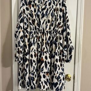 SHEIN Black and Brown Patterned Mini Dress